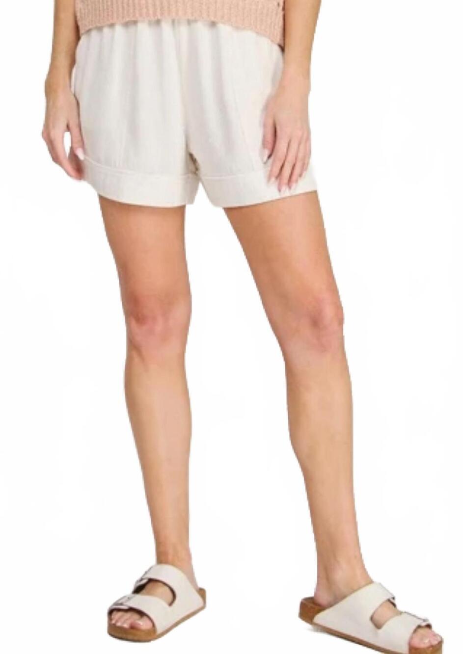 NEW ALLIE ROSE loose linen shorts in light beige